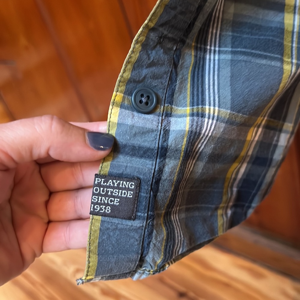 Columbia men’s plaid XL long sleeve. Green yellow - Picture 4 of 6